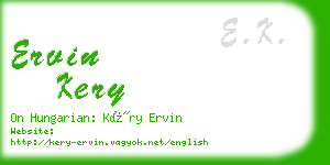 ervin kery business card